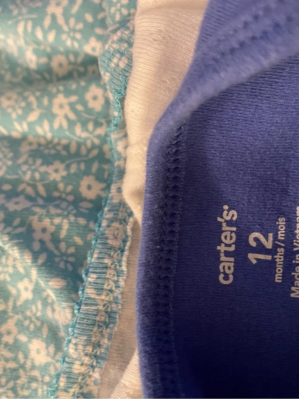 Carter's Assorted Baby One-Piece Bodysuits - Blue, White, Light Pink, Aqua 12 Mo